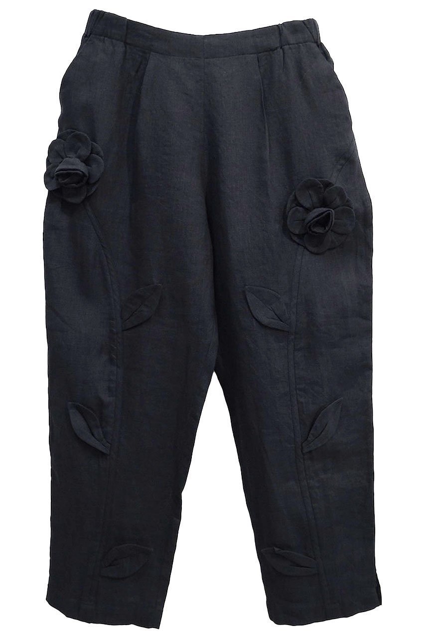 【アユーシ/AAYUSHI】のフローラルレリーフパンツ インテリア・キッズ・メンズ・レディースファッション・服の通販 founy(ファニー) 　ファッション　Fashion　レディースファッション　Fashion for Women　パンツ　Pants & Trousers　インド　Indian Textile　春　Spring　シンプル　Simple, Minimal　ストレート　Straight, Straight Cut　リネン　Linen, Linen Fabric　S/S・春夏　SS, Spring/Summer, Warm Season　夏　Summer　新作・新入荷　New Arrivals / New In　ブラック|ID: prp329100004875449 ipo3291000000036365105