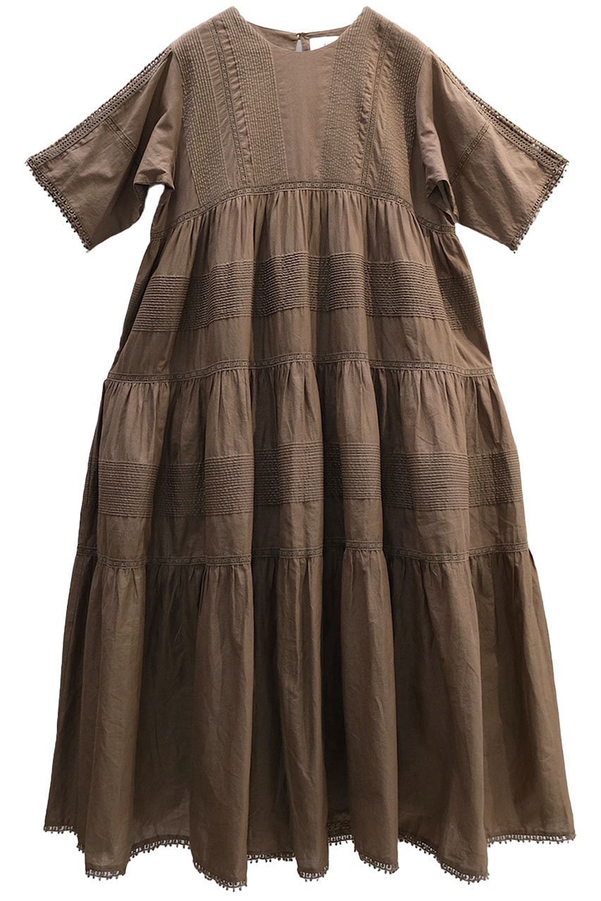 【アユーシ/AAYUSHI】のティアードコットンボイルワンピース インテリア・キッズ・メンズ・レディースファッション・服の通販 founy(ファニー) 　ファッション　Fashion　レディースファッション　Fashion for Women　ワンピース　Dresses　チュニック　Tunic Tops & Dresses　インド　Indian Textile　カーディガン　Cardigan, Knitwear　シンプル　Simple, Minimal　ジャケット　Jacket, Outerwear　チュニック　Tunic, Long Top　ティアード　Tiered, Tiered Style　ティアードワンピース　Tiered Dress, Flared Dress　バランス　Balance, Style Balance　フロント　Front, Front Design　ルーズ　Loose, Oversized　レース　Lace, Lace Fabric　ロング　Long, Long-Length　夏　Summer　新作・新入荷　New Arrivals / New In　カーキ|ID: prp329100004875452 ipo3291000000036365120