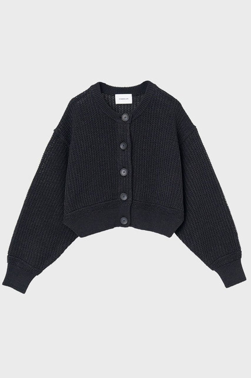 【スタニングルアー/STUNNING LURE】のクルーニットカーディガン インテリア・キッズ・メンズ・レディースファッション・服の通販 founy(ファニー) 　ファッション　Fashion　レディースファッション　Fashion for Women　トップス・カットソー　Cut & Sew Tops　ニット　Knit Tops & Sweaters　カーディガン・羽織り　Layered Style Cardigans　おすすめ　Recommended / Our Picks　カーディガン　Cardigan, Knitwear　ショート　Short, Short Length　ストール　Stole, Wrap　バランス　Balance, Style Balance　ワイド　Wide, Wide Fit　夏　Summer　春　Spring　ブラック|ID: prp329100004875484 ipo3291000000036365327