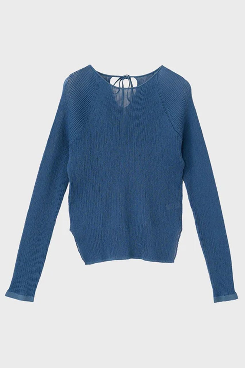 【スタニングルアー/STUNNING LURE】のrクルーネックリブニット インテリア・キッズ・メンズ・レディースファッション・服の通販 founy(ファニー) 　ファッション　Fashion　レディースファッション　Fashion for Women　トップス・カットソー　Cut & Sew Tops　ニット　Knit Tops & Sweaters　カジュアルプルオーバー・ニットトップス　Pullovers & Knit Tops / Casual Pullovers　シンプル　Simple, Minimal　スリット　Slit, Slit Detail　フォルム　Silhouette, Form　ブルー|ID: prp329100004875485 ipo3291000000036365331