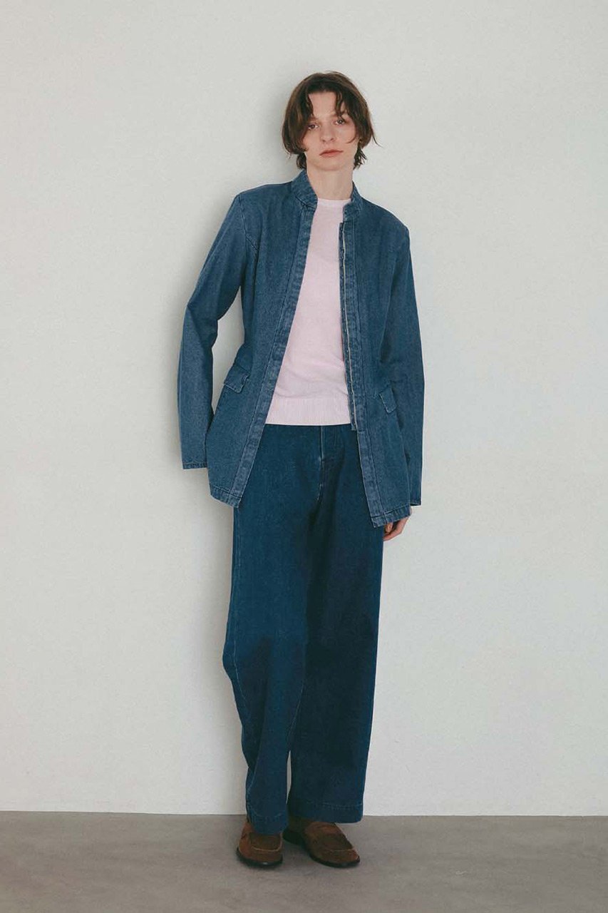 【ハー/HER.】のスタンドカラーデニムジャケット インテリア・キッズ・メンズ・レディースファッション・服の通販 founy(ファニー) 　ファッション　Fashion　レディースファッション　Fashion for Women　アウター　Coat / Outerwear Collection　レディースジャケット・軽アウター　Jackets　デニムジャケット / カジュアルアウター　Denim Jackets　シンプル　Simple, Minimal　ジャケット　Jacket, Outerwear　デニム　Denim, Jeans Material　トレンド　Trend, Trending Now　フロント　Front, Front Design　ボトム　Bottoms, Lower Wear　切替　Switching, Contrast Panel　新作・新入荷　New Arrivals / New In　インディゴ|ID: prp329100004875487 ipo3291000000036365339