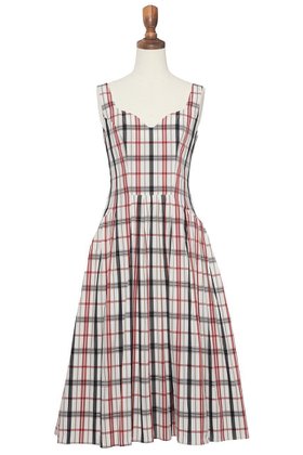 【デイジーリン/DAISY LIN】のDress”Dramatic Shape Check” 大人の最旬トレンドファッション＆コーディネート founy(ファウニー) ファッション Fashion レディースファッション Fashion for Women ワンピース Dresses フォーマル・パーティードレス・結婚式用ドレス Elegant & Casual Dresses チュニック Tunic Tops & Dresses ウォッシャブル Machine Washable エレガント 上品 Elegant ギャザー Gathered, Ruffled シェイプ Shape, Slim Fit タフタ Taffeta, Structured Fabric チェック Check, Plaid, Tartan チュニック Tunic, Long Top デコルテ Décolleté, Neckline フォルム Silhouette, Form |ID:prp329100004875501