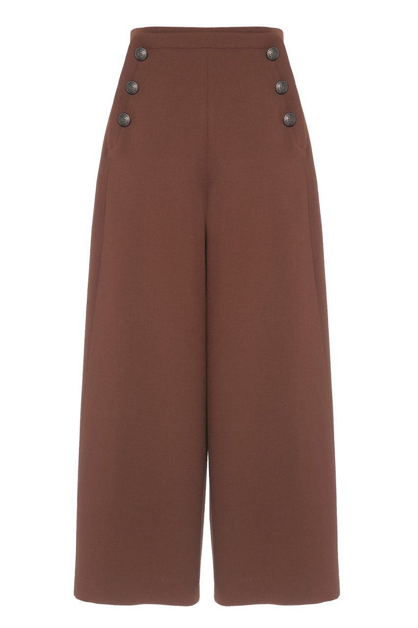 【デイジーリン/DAISY LIN】のHigh-waist Sailor Pants インテリア・キッズ・メンズ・レディースファッション・服の通販 founy(ファニー) 　ファッション　Fashion　レディースファッション　Fashion for Women　パンツ　Pants & Trousers　ウォッシャブル　Machine Washable　ストレッチ　Stretch, Stretchy Fabric　フロント　Front, Front Design　ポケット　Pocket, Pocket Detail　新作・新入荷　New Arrivals / New In　ダークブラウン|ID: prp329100004875503 ipo3291000000036365474