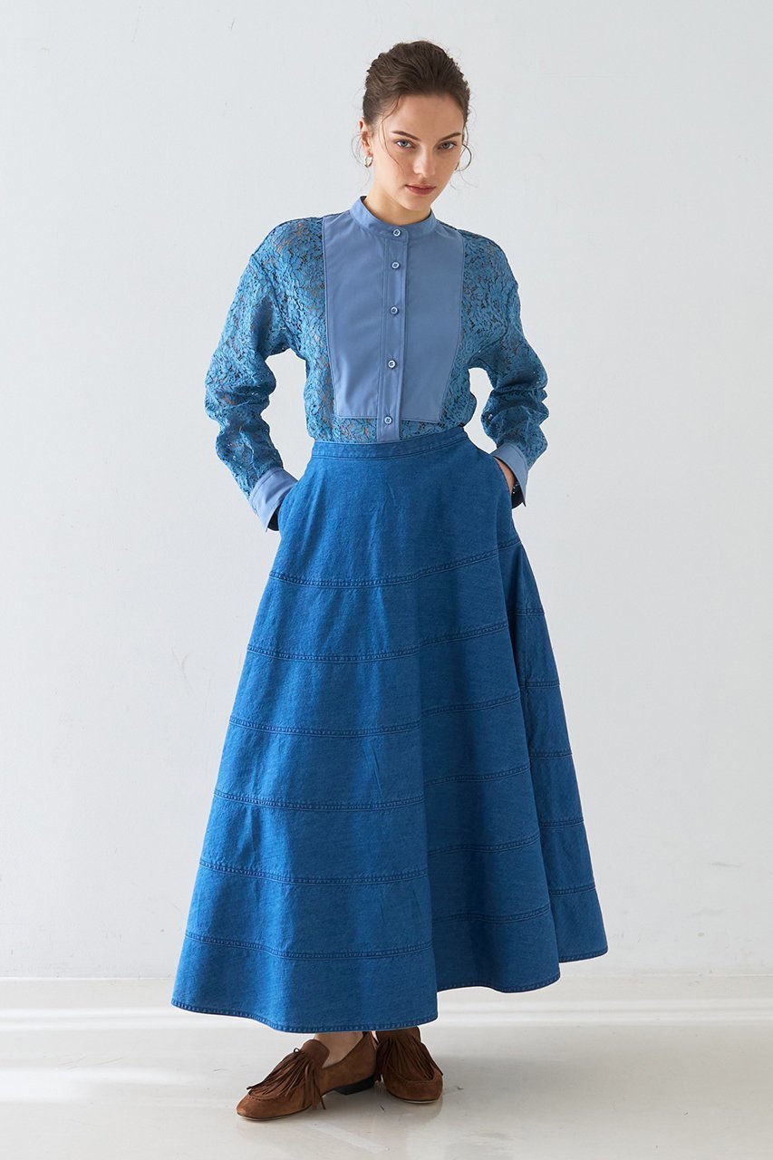 【デザイン ワークス/DESIGN WORKS】のデニムパネルドフレアスカート 人気、トレンドファッション・服の通販 founy(ファニー) 　ファッション　Fashion　レディースファッション　Fashion for Women　スカート　Skirts　Aライン・フレアスカート　A-Line & Flared Skirts　ロングスカート　Long Skirts / Maxi & Midi Skirts　シンプル　Simple, Minimal　バランス　Balance, Style Balance　フレア　Flare, Flared　ロング　Long, Long-Length　新作・新入荷　New Arrivals / New In　春　Spring　other-7|ID: prp329100004875539 ipo3291000000036365741