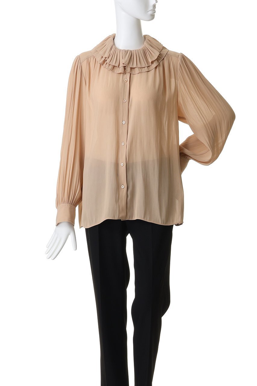 【デザイン ワークス/DESIGN WORKS】のダブル襟シアーブラウス 人気、トレンドファッション・服の通販 founy(ファニー) 　ファッション　Fashion　レディースファッション　Fashion for Women　トップス・カットソー　Cut & Sew Tops　シャツ・ブラウス・オフィスカジュアル　Elegant Blouses & Button-Ups　おすすめ　Recommended / Our Picks　シアー　Sheer, See-Through　ジャケット　Jacket, Outerwear　スリーブ　Sleeve, Long Sleeve / Short Sleeve　ダブル　Double, Double-Breasted　バランス　Balance, Style Balance　ブルゾン　Blouson, Bomber Jacket　ロング　Long, Long-Length　エレガント 上品　Elegant　新作・新入荷　New Arrivals / New In　other-2|ID: prp329100004875546 ipo3291000000036365795