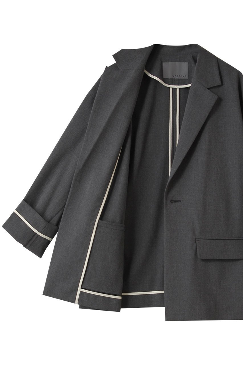 【アンクレイヴ/uncrave】のTRツイル ジャケット 人気、トレンドファッション・服の通販 founy(ファニー) 　ファッション　Fashion　レディースファッション　Fashion for Women　アウター　Coat / Outerwear Collection　レディースジャケット・軽アウター　Jackets　ジャケット　Jacket, Outerwear　ツイル　Twist, Twisted Detail　パイピング　Piping, Trim Design　ロールアップ　Roll-Up, Cuffed Hem　other-6|ID: prp329100004875558 ipo3291000000036365880