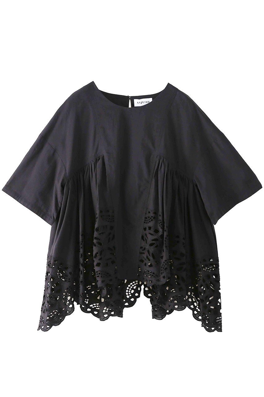 【アユーシ/AAYUSHI】のイスラミックカットワークブラウス インテリア・キッズ・メンズ・レディースファッション・服の通販 founy(ファニー) 　ファッション　Fashion　レディースファッション　Fashion for Women　トップス・カットソー　Cut & Sew Tops　シャツ・ブラウス・オフィスカジュアル　Elegant Blouses & Button-Ups　インド　Indian Textile　春　Spring　ショート　Short, Short Length　スリーブ　Sleeve, Long Sleeve / Short Sleeve　セットアップ　Set-Up, Coordinated Outfit　デニム　Denim, Jeans Material　バランス　Balance, Style Balance　モダン　Modern, Contemporary　ワーク　Workwear, Utility Style　S/S・春夏　SS, Spring/Summer, Warm Season　夏　Summer　新作・新入荷　New Arrivals / New In　ブラック|ID: prp329100004875607 ipo3291000000036366207