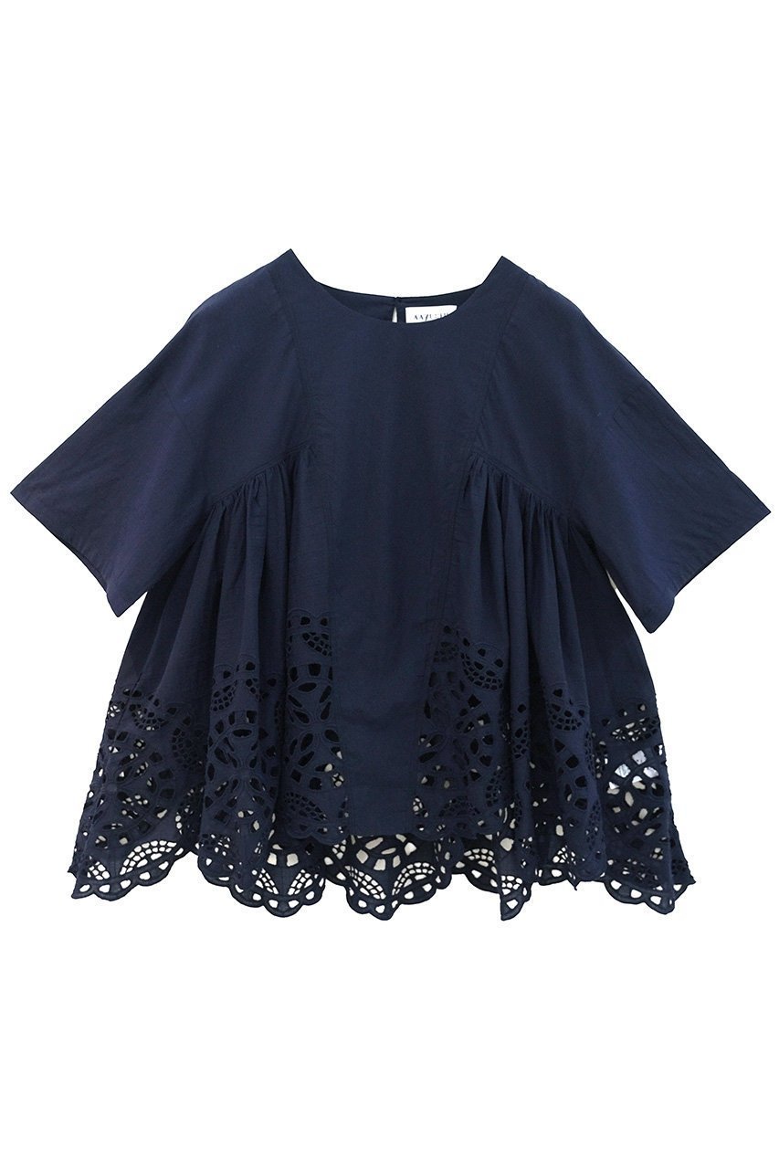 【アユーシ/AAYUSHI】のイスラミックカットワークブラウス インテリア・キッズ・メンズ・レディースファッション・服の通販 founy(ファニー) 　ファッション　Fashion　レディースファッション　Fashion for Women　トップス・カットソー　Cut & Sew Tops　シャツ・ブラウス・オフィスカジュアル　Elegant Blouses & Button-Ups　インド　Indian Textile　春　Spring　ショート　Short, Short Length　スリーブ　Sleeve, Long Sleeve / Short Sleeve　セットアップ　Set-Up, Coordinated Outfit　デニム　Denim, Jeans Material　バランス　Balance, Style Balance　モダン　Modern, Contemporary　ワーク　Workwear, Utility Style　S/S・春夏　SS, Spring/Summer, Warm Season　夏　Summer　新作・新入荷　New Arrivals / New In　ネイビー|ID: prp329100004875607 ipo3291000000036366208