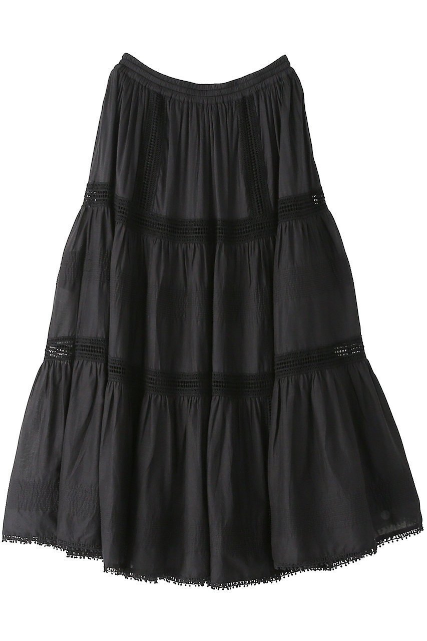 【アユーシ/AAYUSHI】のエアリーティアードスカート インテリア・キッズ・メンズ・レディースファッション・服の通販 founy(ファニー) 　ファッション　Fashion　レディースファッション　Fashion for Women　スカート　Skirts　ティアードスカート　Tiered Skirts　ロングスカート　Long Skirts / Maxi & Midi Skirts　インド　Indian Textile　シルク　Silk, 100% Silk　ティアードスカート　Tiered Skirt, Flounced Skirt　ドレス　Dress, One-Piece　ドレープ　Drape, Draping Fabric　リゾート　Resort, Vacation Style　レース　Lace, Lace Fabric　ロング　Long, Long-Length　新作・新入荷　New Arrivals / New In　ブラック|ID: prp329100004875608 ipo3291000000036366212