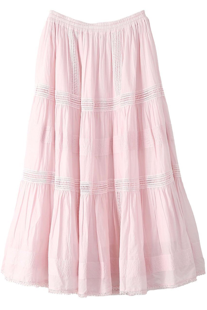 【アユーシ/AAYUSHI】のエアリーティアードスカート インテリア・キッズ・メンズ・レディースファッション・服の通販 founy(ファニー) 　ファッション　Fashion　レディースファッション　Fashion for Women　スカート　Skirts　ティアードスカート　Tiered Skirts　ロングスカート　Long Skirts / Maxi & Midi Skirts　インド　Indian Textile　シルク　Silk, 100% Silk　ティアードスカート　Tiered Skirt, Flounced Skirt　ドレス　Dress, One-Piece　ドレープ　Drape, Draping Fabric　リゾート　Resort, Vacation Style　レース　Lace, Lace Fabric　ロング　Long, Long-Length　新作・新入荷　New Arrivals / New In　ピンク|ID: prp329100004875608 ipo3291000000036366213