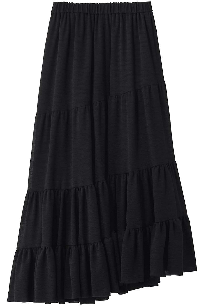 【ジェイドット/j.】の楊柳アセテート ティアードスカート インテリア・キッズ・メンズ・レディースファッション・服の通販 founy(ファニー) 　ファッション　Fashion　レディースファッション　Fashion for Women　スカート　Skirts　ティアードスカート　Tiered Skirts　ロングスカート　Long Skirts / Maxi & Midi Skirts　ティアードスカート　Tiered Skirt, Flounced Skirt　ロング　Long, Long-Length　新作・新入荷　New Arrivals / New In　ブラック|ID: prp329100004875616 ipo3291000000036366262