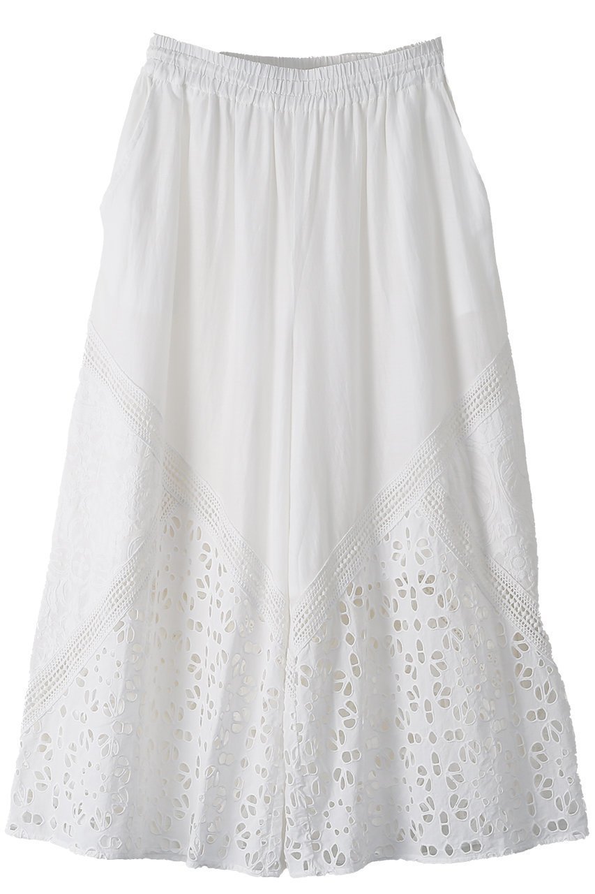 【アユーシ/AAYUSHI】のレースパッチワークパンツ インテリア・キッズ・メンズ・レディースファッション・服の通販 founy(ファウニー) 　ファッション　Fashion　レディースファッション　Fashion for Women　パンツ　Pants & Trousers　インド　Indian Textile　春　Spring　サンダル　Sandals, Summer Shoes　シルク　Silk, 100% Silk　シンプル　Simple, Minimal　パッチワーク　Patchwork, Mixed Fabric　フラット　Flat, Flat Shoes　フレア　Flare, Flared　ランダム　Random, Irregular　レース　Lace, Lace Fabric　S/S・春夏　SS, Spring/Summer, Warm Season　夏　Summer　エレガント 上品　Elegant　ホワイト|ID: prp329100004875636 ipo3291000000037239840