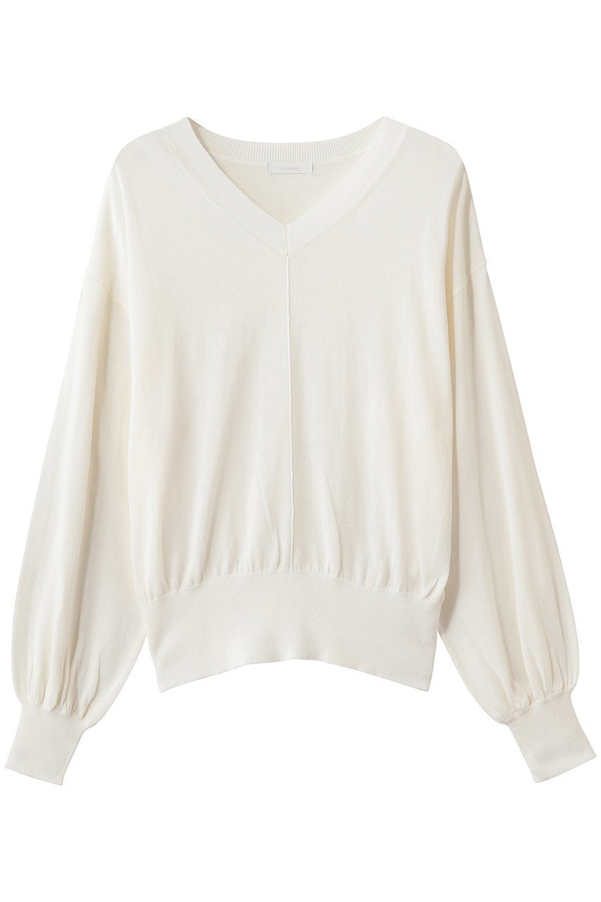 【アルアバイル/allureville】のコットンシルクVネックプルオーバー インテリア・キッズ・メンズ・レディースファッション・服の通販 founy(ファニー) 　ファッション　Fashion　レディースファッション　Fashion for Women　トップス・カットソー　Cut & Sew Tops　ニット　Knit Tops & Sweaters　カジュアルプルオーバー・ニットトップス　Pullovers & Knit Tops / Casual Pullovers　Vネックトップス　V-Neck Tops / V-Cut Neckline Shirts　シルク　Silk, 100% Silk　シンプル　Simple, Minimal　新作・新入荷　New Arrivals / New In　オフホワイト|ID: prp329100004875646 ipo3291000000036366489