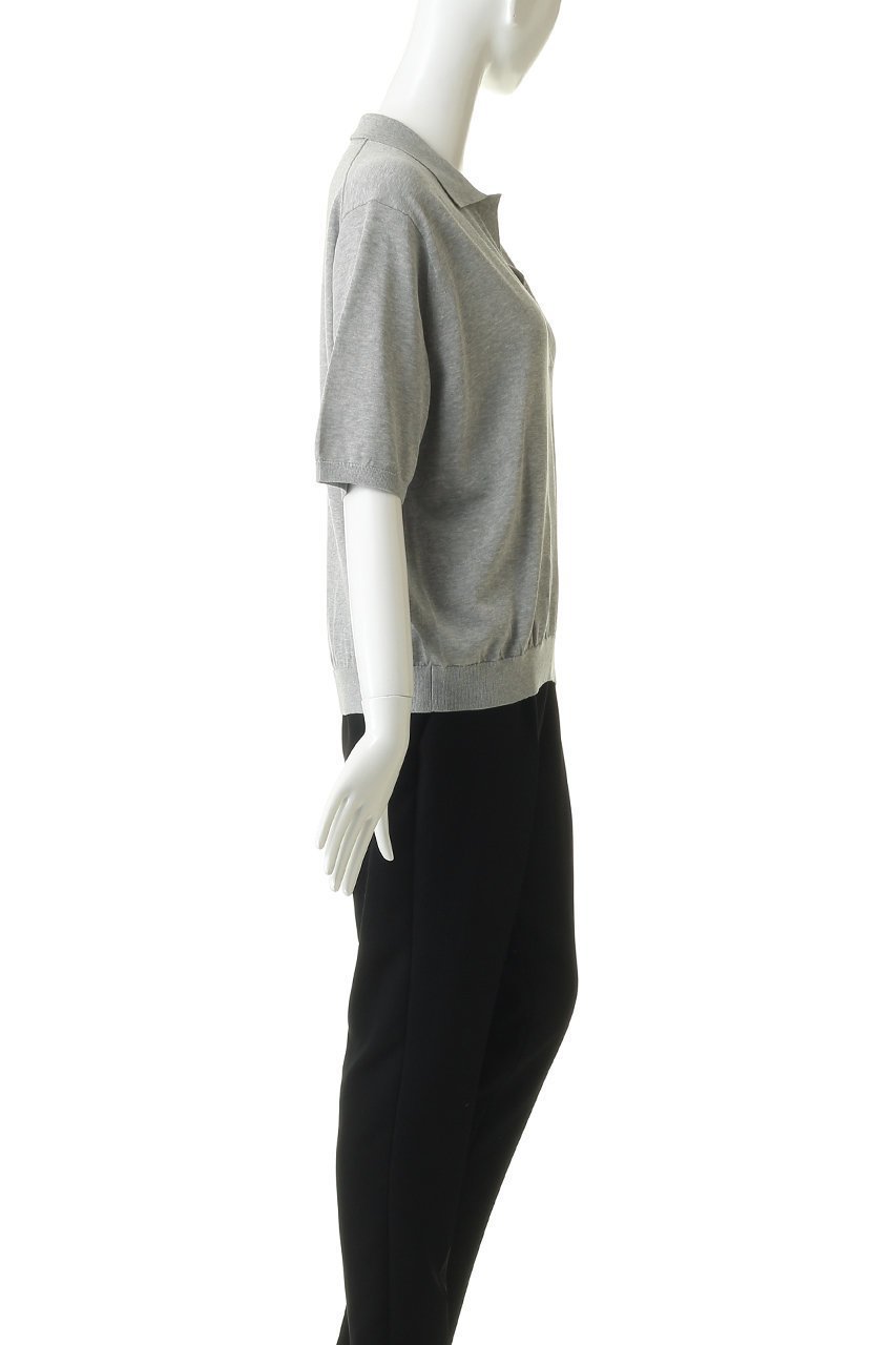 【プルミエ アロンディスモン/1er Arrondissement】のスキッパーショートスリーブニット 人気、トレンドファッション・服の通販 founy(ファニー) 　ファッション　Fashion　レディースファッション　Fashion for Women　トップス・カットソー　Cut & Sew Tops　ニット　Knit Tops & Sweaters　カジュアルプルオーバー・ニットトップス　Pullovers & Knit Tops / Casual Pullovers　スキッパー　Skipper, Open Collar　デコルテ　Décolleté, Neckline　デニム　Denim, Jeans Material　エレガント 上品　Elegant　新作・新入荷　New Arrivals / New In　other-3|ID: prp329100004875676 ipo3291000000036366721