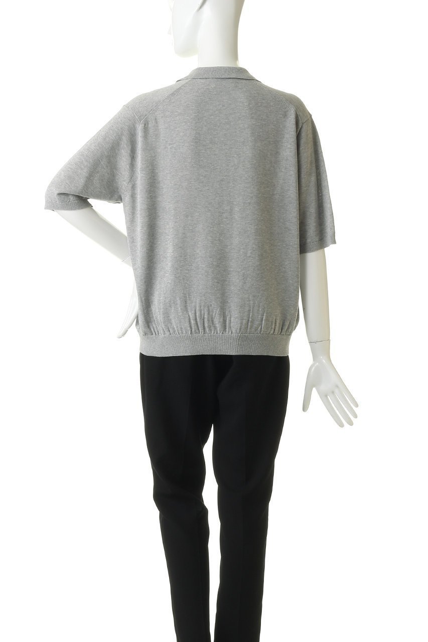 【プルミエ アロンディスモン/1er Arrondissement】のスキッパーショートスリーブニット 人気、トレンドファッション・服の通販 founy(ファニー) 　ファッション　Fashion　レディースファッション　Fashion for Women　トップス・カットソー　Cut & Sew Tops　ニット　Knit Tops & Sweaters　カジュアルプルオーバー・ニットトップス　Pullovers & Knit Tops / Casual Pullovers　スキッパー　Skipper, Open Collar　デコルテ　Décolleté, Neckline　デニム　Denim, Jeans Material　エレガント 上品　Elegant　新作・新入荷　New Arrivals / New In　other-4|ID: prp329100004875676 ipo3291000000036366722