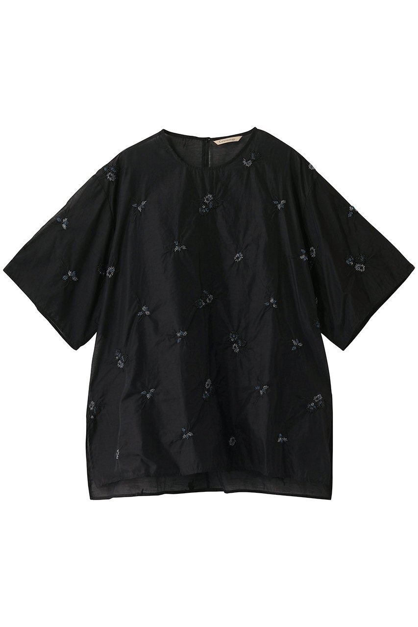 【カレンソロジー/Curensology】のフラワービーズTOPS インテリア・キッズ・メンズ・レディースファッション・服の通販 founy(ファニー) 　ファッション　Fashion　レディースファッション　Fashion for Women　トップス・カットソー　Cut & Sew Tops　シャツ・ブラウス・オフィスカジュアル　Elegant Blouses & Button-Ups　ショート　Short, Short Length　スリーブ　Sleeve, Long Sleeve / Short Sleeve　フラワー　Flower, Floral　モチーフ　Motif, Design Theme　エレガント 上品　Elegant　夏　Summer　新作・新入荷　New Arrivals / New In　春　Spring　S/S・春夏　SS, Spring/Summer, Warm Season　ブラック|ID: prp329100004875697 ipo3291000000036366833