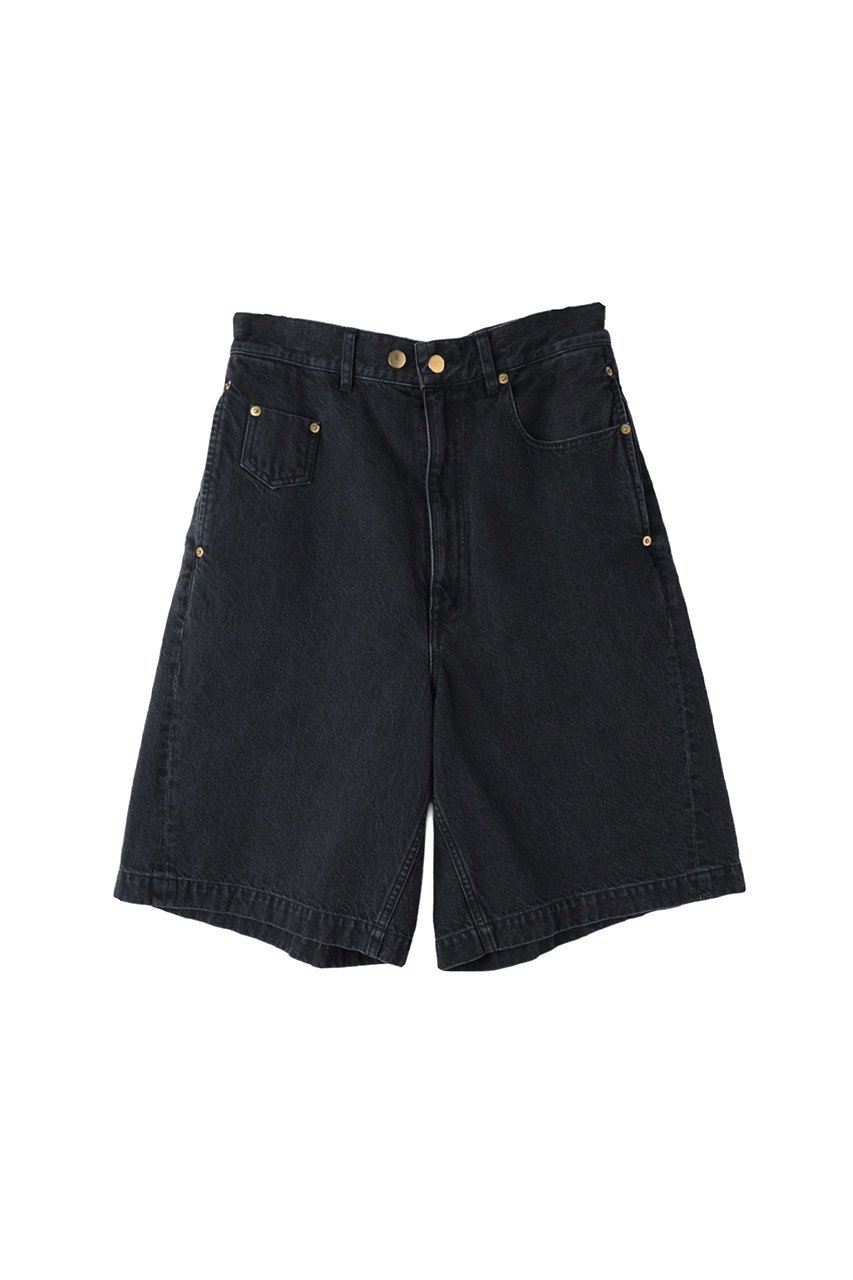 【クルニ/CULLNI】の【UNISEX】Asymmetrical ポケット デニムハーフパンツ インテリア・キッズ・メンズ・レディースファッション・服の通販 founy(ファニー) 　ファッション　Fashion　レディースファッション　Fashion for Women　パンツ　Pants & Trousers　ショートパンツ・ハーフパンツ　High-Waisted & Relaxed Shorts　ユニセックス　Unisex, Genderless　アシンメトリー　Asymmetrical Style　コイン　Coin, Coin Design　ショート　Short, Short Length　ジャケット　Jacket, Outerwear　セットアップ　Set-Up, Coordinated Outfit　ダブル　Double, Double-Breasted　ポケット　Pocket, Pocket Detail　新作・新入荷　New Arrivals / New In　フルブラック|ID: prp329100004875741 ipo3291000000036367114