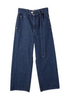 【クルニ/CULLNI】の【UNISEX】Asymmetrical ポケット エキストラ ワイドデニムパンツ with ロングベルト ネイビー|ID: prp329100004875742 ipo3291000000036367121