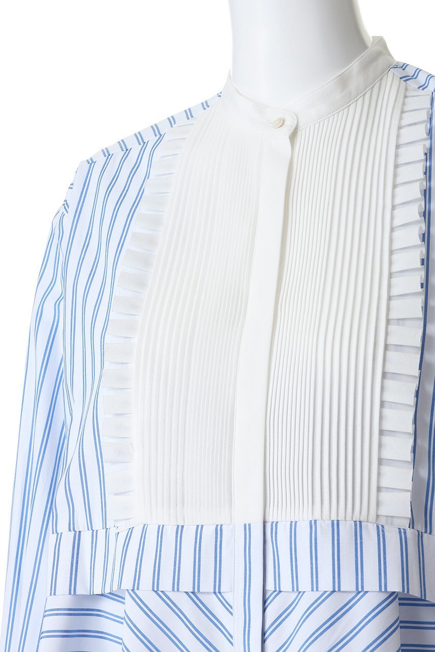 【ティアラ/Tiara】の《別注》【MARILYN MOON】フロントフリルブラウス 人気、トレンドファッション・服の通販 founy(ファニー) 　ファッション　Fashion　レディースファッション　Fashion for Women　トップス・カットソー　Cut & Sew Tops　シャツ・ブラウス・オフィスカジュアル　Elegant Blouses & Button-Ups　ストライプ　Stripe, Striped Pattern　スリーブ　Sleeve, Long Sleeve / Short Sleeve　デニム　Denim, Jeans Material　フリル　Frill, Ruffle　ペプラム　Peplum, Flared Hem　ロング　Long, Long-Length　別注　Limited Edition, Custom Order　新作・新入荷　New Arrivals / New In　other-5|ID: prp329100004875758 ipo3291000000036367216