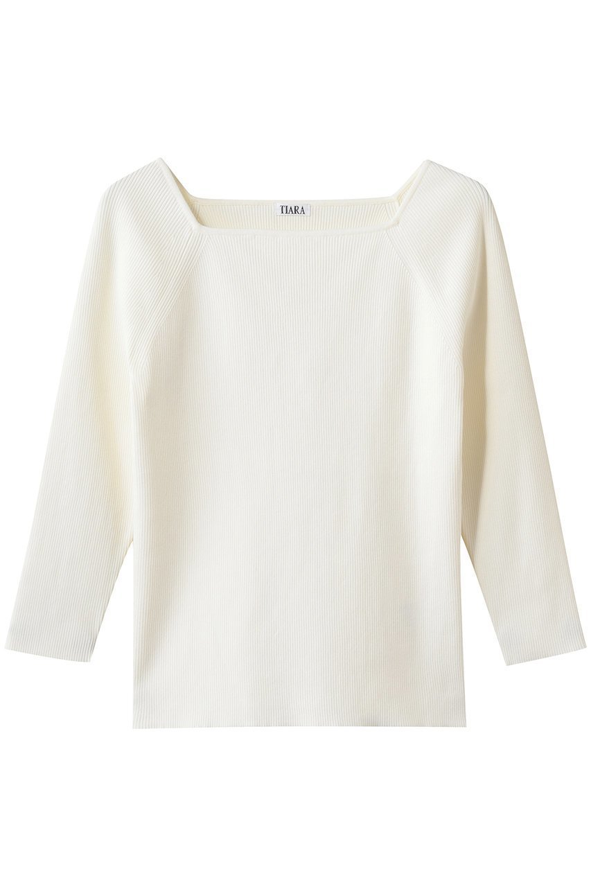 【ティアラ/Tiara】のスクエアネックリブニット インテリア・キッズ・メンズ・レディースファッション・服の通販 founy(ファニー) 　ファッション　Fashion　レディースファッション　Fashion for Women　トップス・カットソー　Cut & Sew Tops　ニット　Knit Tops & Sweaters　カジュアルプルオーバー・ニットトップス　Pullovers & Knit Tops / Casual Pullovers　なめらか　Smooth, Silky Texture　インナー　Innerwear　シンプル　Simple, Minimal　スクエア　Square, Square Shape　デコルテ　Décolleté, Neckline　新作・新入荷　New Arrivals / New In　ホワイト|ID: prp329100004875763 ipo3291000000036367237