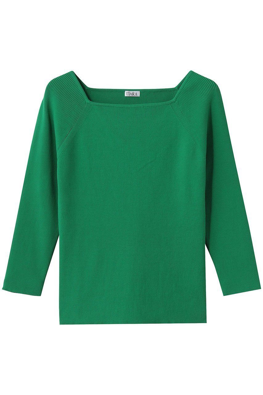 【ティアラ/Tiara】のスクエアネックリブニット インテリア・キッズ・メンズ・レディースファッション・服の通販 founy(ファニー) 　ファッション　Fashion　レディースファッション　Fashion for Women　トップス・カットソー　Cut & Sew Tops　ニット　Knit Tops & Sweaters　カジュアルプルオーバー・ニットトップス　Pullovers & Knit Tops / Casual Pullovers　なめらか　Smooth, Silky Texture　インナー　Innerwear　シンプル　Simple, Minimal　スクエア　Square, Square Shape　デコルテ　Décolleté, Neckline　新作・新入荷　New Arrivals / New In　グリーン|ID: prp329100004875763 ipo3291000000036367239