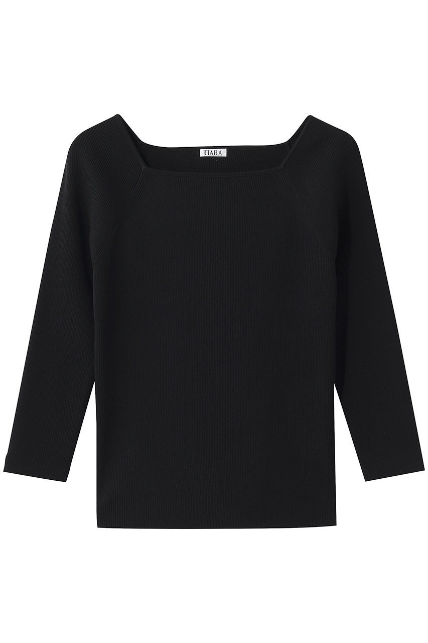 【ティアラ/Tiara】のスクエアネックリブニット インテリア・キッズ・メンズ・レディースファッション・服の通販 founy(ファニー) 　ファッション　Fashion　レディースファッション　Fashion for Women　トップス・カットソー　Cut & Sew Tops　ニット　Knit Tops & Sweaters　カジュアルプルオーバー・ニットトップス　Pullovers & Knit Tops / Casual Pullovers　なめらか　Smooth, Silky Texture　インナー　Innerwear　シンプル　Simple, Minimal　スクエア　Square, Square Shape　デコルテ　Décolleté, Neckline　新作・新入荷　New Arrivals / New In　ブラック|ID: prp329100004875763 ipo3291000000036367240