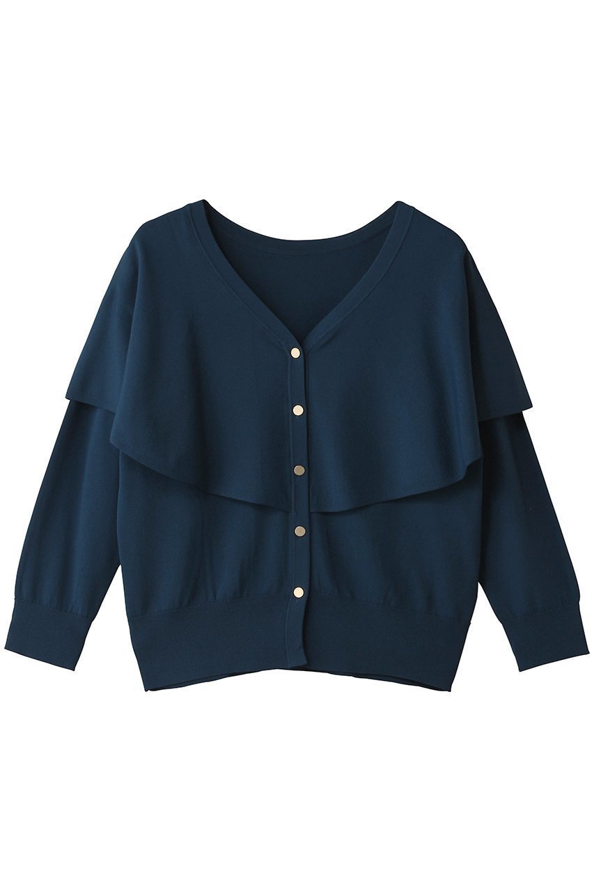 【ティアラ/Tiara】のVネックケープニット インテリア・キッズ・メンズ・レディースファッション・服の通販 founy(ファニー) 　ファッション　Fashion　レディースファッション　Fashion for Women　トップス・カットソー　Cut & Sew Tops　ニット　Knit Tops & Sweaters　カーディガン・羽織り　Layered Style Cardigans　Vネックトップス　V-Neck Tops / V-Cut Neckline Shirts　とろみ　Fluid, Flowy Fabric　カーディガン　Cardigan, Knitwear　コンパクト　Compact, Small Size　フレア　Flare, Flared　エレガント 上品　Elegant　新作・新入荷　New Arrivals / New In　ブルー|ID: prp329100004875765 ipo3291000000036367251