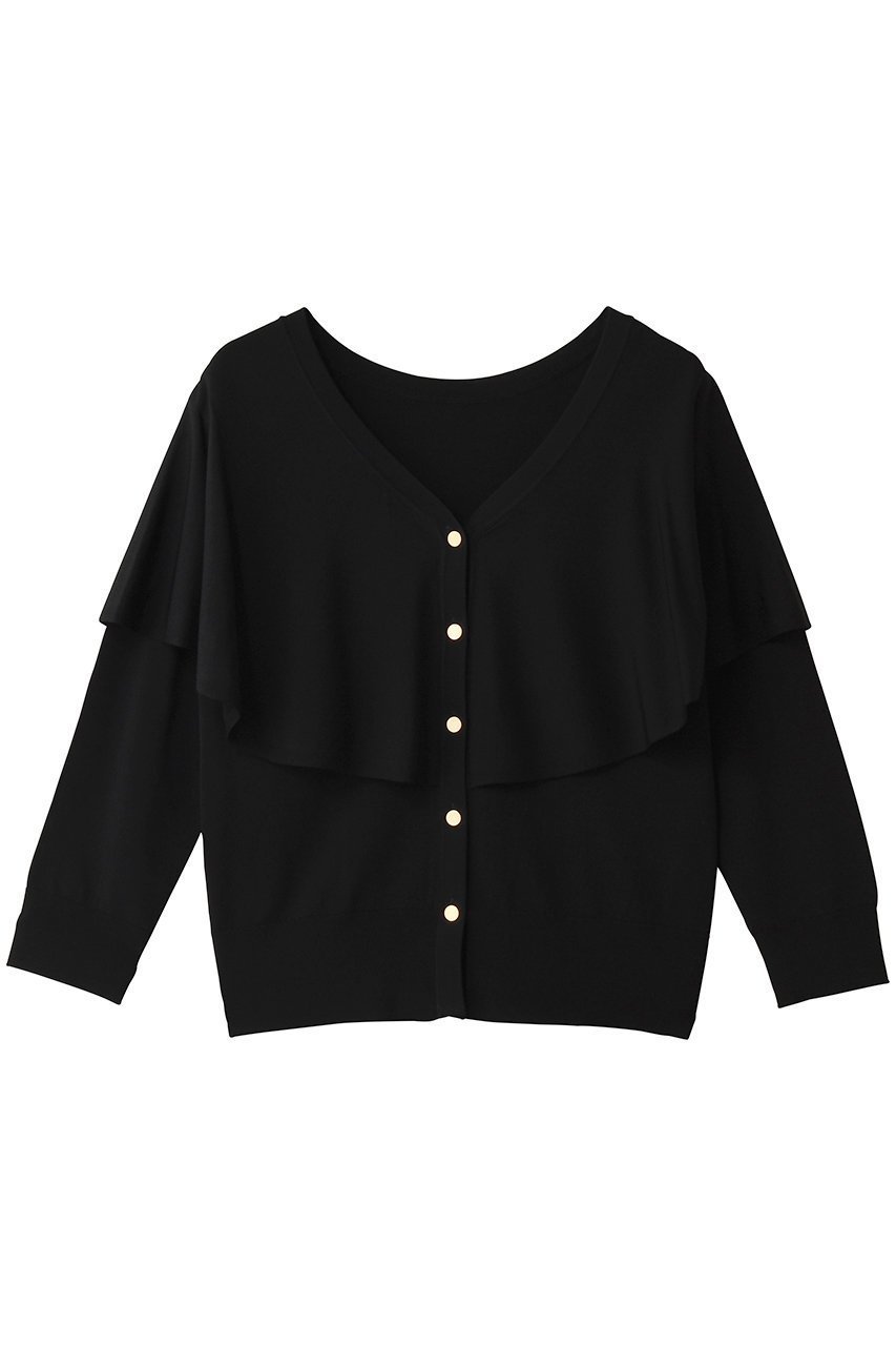【ティアラ/Tiara】のVネックケープニット インテリア・キッズ・メンズ・レディースファッション・服の通販 founy(ファニー) 　ファッション　Fashion　レディースファッション　Fashion for Women　トップス・カットソー　Cut & Sew Tops　ニット　Knit Tops & Sweaters　カーディガン・羽織り　Layered Style Cardigans　Vネックトップス　V-Neck Tops / V-Cut Neckline Shirts　とろみ　Fluid, Flowy Fabric　カーディガン　Cardigan, Knitwear　コンパクト　Compact, Small Size　フレア　Flare, Flared　エレガント 上品　Elegant　新作・新入荷　New Arrivals / New In　ブラック|ID: prp329100004875765 ipo3291000000036367252