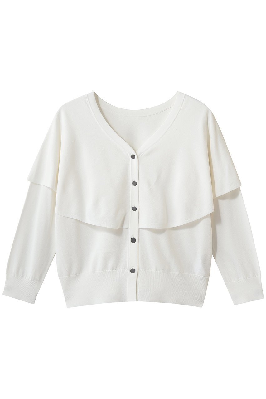 【ティアラ/Tiara】のVネックケープニット インテリア・キッズ・メンズ・レディースファッション・服の通販 founy(ファウニー) 　ファッション　Fashion　レディースファッション　Fashion for Women　トップス・カットソー　Cut & Sew Tops　ニット　Knit Tops & Sweaters　カーディガン・羽織り　Layered Style Cardigans　Vネックトップス　V-Neck Tops / V-Cut Neckline Shirts　とろみ　Fluid, Flowy Fabric　カーディガン　Cardigan, Knitwear　コンパクト　Compact, Small Size　フレア　Flare, Flared　エレガント 上品　Elegant　ホワイト|ID: prp329100004875765 ipo3291000000037029279