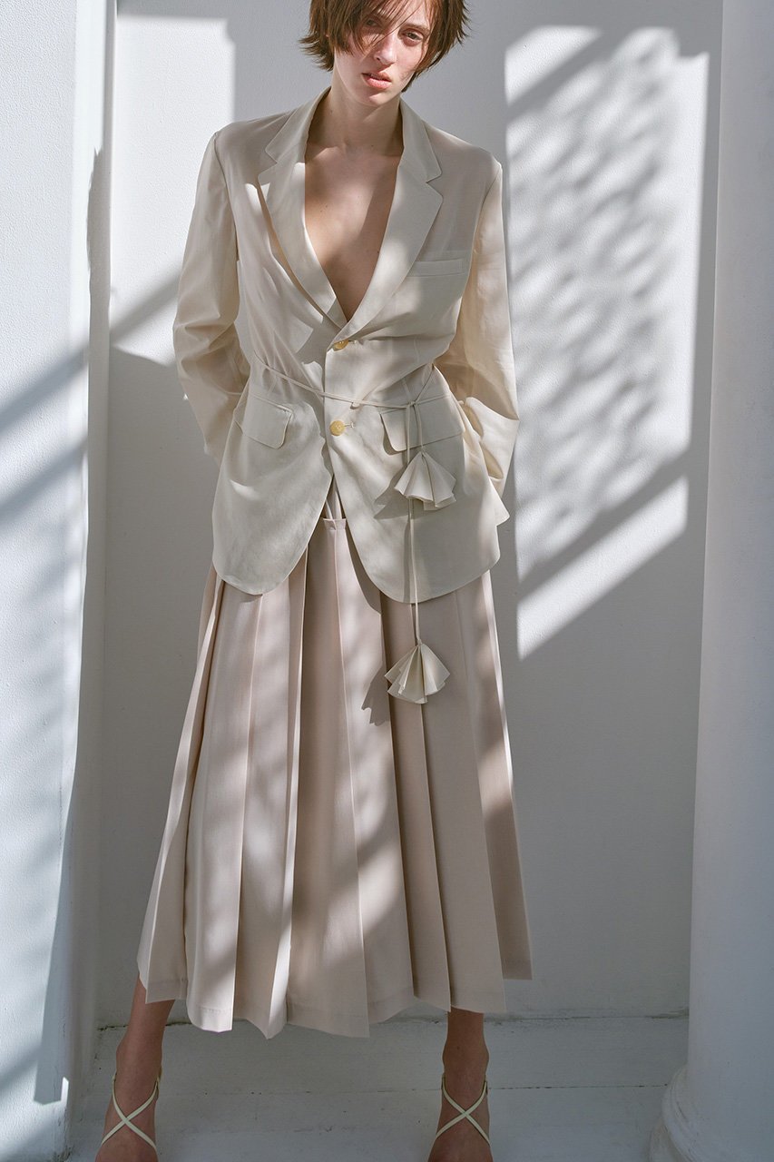 【ミラ ショーン バイ チカ キサダ/mila schon by chika kisada】のウールライク プリーツスカート 人気、トレンドファッション・服の通販 founy(ファニー) 　ファッション　Fashion　レディースファッション　Fashion for Women　スカート　Skirts　プリーツスカート / 上品フェミニンスタイル　Pleated Skirts　ロングスカート　Long Skirts / Maxi & Midi Skirts　プリーツ　Pleats, Pleated　ロング　Long, Long-Length　切替　Switching, Contrast Panel　新作・新入荷　New Arrivals / New In　other-5|ID: prp329100004875778 ipo3291000000036367341