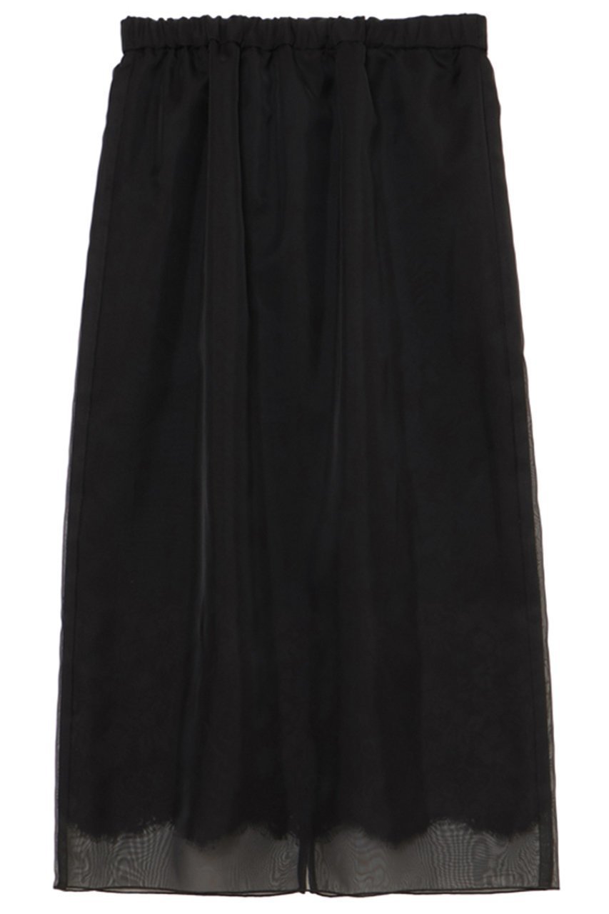 【ミラ ショーン バイ チカ キサダ/mila schon by chika kisada】のオーガンジーレイヤードレーススカート インテリア・キッズ・メンズ・レディースファッション・服の通販 founy(ファニー) 　ファッション　Fashion　レディースファッション　Fashion for Women　スカート　Skirts　ロングスカート　Long Skirts / Maxi & Midi Skirts　エレガント 上品　Elegant　オーガンジー　Organza Fabric　スピンドル　Spindle, Drawcord　レース　Lace, Lace Fabric　ロング　Long, Long-Length　新作・新入荷　New Arrivals / New In　ブラック|ID: prp329100004875781 ipo3291000000036367344