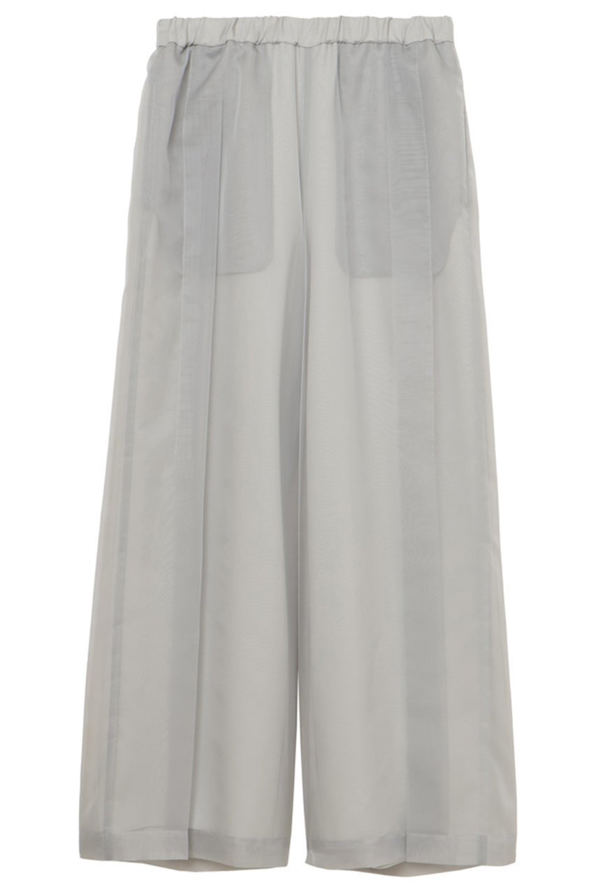 【ミラ ショーン バイ チカ キサダ/mila schon by chika kisada】のオーガンジーレイヤードワイドタックパンツ インテリア・キッズ・メンズ・レディースファッション・服の通販 founy(ファニー) 　ファッション　Fashion　レディースファッション　Fashion for Women　パンツ　Pants & Trousers　オーガンジー　Organza Fabric　シンプル　Simple, Minimal　ストレート　Straight, Straight Cut　スピンドル　Spindle, Drawcord　ワイド　Wide, Wide Fit　新作・新入荷　New Arrivals / New In　グレーベージュ|ID: prp329100004875784 ipo3291000000036367367