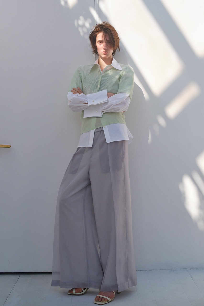 【ミラ ショーン バイ チカ キサダ/mila schon by chika kisada】のオーガンジーレイヤードワイドタックパンツ 人気、トレンドファッション・服の通販 founy(ファニー) 　ファッション　Fashion　レディースファッション　Fashion for Women　パンツ　Pants & Trousers　オーガンジー　Organza Fabric　シンプル　Simple, Minimal　ストレート　Straight, Straight Cut　スピンドル　Spindle, Drawcord　ワイド　Wide, Wide Fit　新作・新入荷　New Arrivals / New In　other-7|ID: prp329100004875784 ipo3291000000036367375