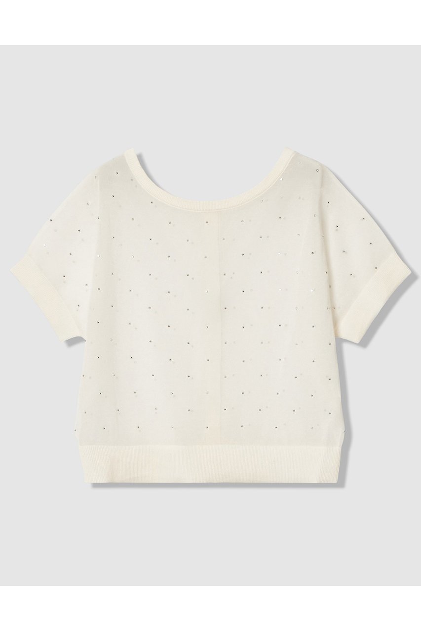 【アナイ/ANAYI】のビジュードットシアー プルオーバー インテリア・キッズ・メンズ・レディースファッション・服の通販 founy(ファウニー) 　ファッション　Fashion　レディースファッション　Fashion for Women　トップス・カットソー　Cut & Sew Tops　ニット　Knit Tops & Sweaters　カーディガン・羽織り　Layered Style Cardigans　カジュアルプルオーバー・ニットトップス　Pullovers & Knit Tops / Casual Pullovers　インナー　Innerwear　エアリー　Airy Texture　カッティング　Cutting Detail　カーディガン　Cardigan, Knitwear　キャミソール　Camisole, Spaghetti Strap Top　グラス　Glass, Eyewear　コンパクト　Compact, Small Size　シアー　Sheer, See-Through　タンク　Tank Top, Sleeveless Top　ドロップ　Drop Shoulder, Dropped Style　ビジュー　Bijou, Jewel-like Accent　ラップ　Wrap, Wrap Design　おすすめ　Recommended / Our Picks　エレガント 上品　Elegant　ホワイト|ID: prp329100004875806 ipo3291000000036367522
