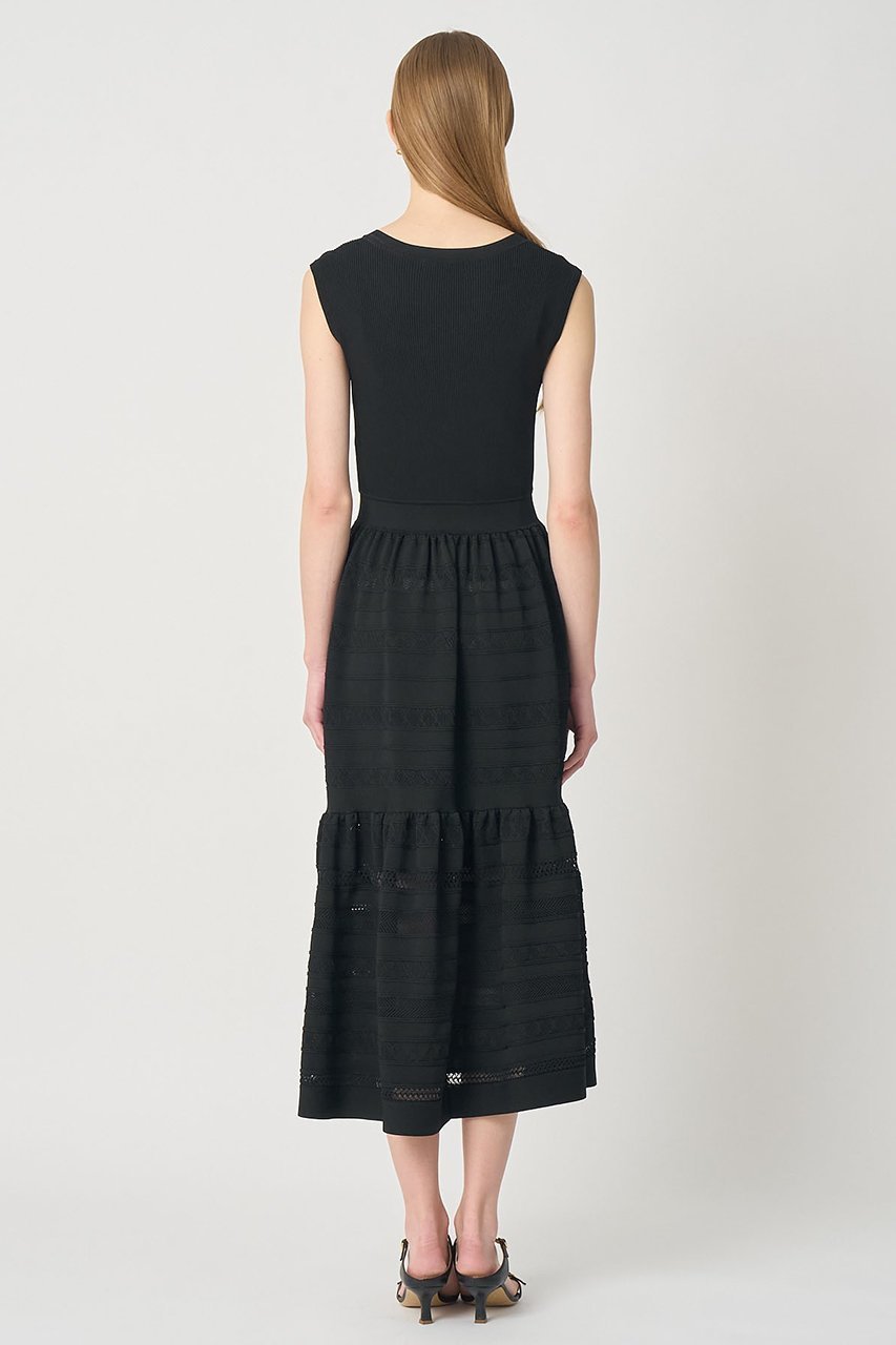 【アナイ/ANAYI】の【セットアップ対応商品】ニッティングレースティアード ワンピース 人気、トレンドファッション・服の通販 founy(ファニー) 　ファッション　Fashion　レディースファッション　Fashion for Women　ワンピース　Dresses　チュニック　Tunic Tops & Dresses　おすすめ　Recommended / Our Picks　カーディガン　Cardigan, Knitwear　サマー　Summer, Summer Style　セットアップ　Set-Up, Coordinated Outfit　チュニック　Tunic, Long Top　ティアードスカート　Tiered Skirt, Flounced Skirt　ドッキング　Docking, Mixed Material　ノースリーブ　Sleeveless, No-Sleeve　ペチコート　Petticoat, Underskirt　ミックス　Mix, Mixed Style　ミラノリブ　Milano Rib, Milano Stitch　メッシュ　Mesh, Net Fabric　レース　Lace, Lace Fabric　ロング　Long, Long-Length　新作・新入荷　New Arrivals / New In　other-8|ID: prp329100004875808 ipo3291000000036367546