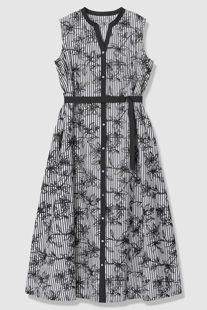 【アナイ/ANAYI】のフラワー刺繍ストライプAライン ワンピース インテリア・キッズ・メンズ・レディースファッション・服の通販 founy(ファニー) https://founy.com/ ファッション Fashion レディースファッション Fashion for Women ワンピース Dresses チュニック Tunic Tops & Dresses ストライプ Stripe, Striped Pattern スペシャル Special, Limited Edition ダウン Down, Puffer チェーン Chain, Chain Strap チュニック Tunic, Long Top フラワー Flower, Floral フロント Front, Front Design リラックス Relax, Relaxed Fit ロング Long, Long-Length 新作・新入荷 New Arrivals / New In 無地 Plain, Solid Color |ID: prp329100004875810 ipo3291000000036367548