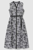 【アナイ/ANAYI】のフラワー刺繍ストライプAライン ワンピース ブラック|ID: prp329100004875810 ipo3291000000037240017