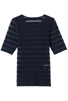 【アナイ/ANAYI】のシアーボーダーリブプルオーバー ネイビー|ID:prp329100004875823