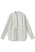 【バウト/BOWTE】のFINX COTTON GRID GRAPH CHECK BOW BLOUSE 人気、トレンドファッション・服の通販 founy(ファニー) ファッション Fashion レディースファッション Fashion for Women トップス・カットソー Cut & Sew Tops シャツ・ブラウス・オフィスカジュアル Elegant Blouses & Button-Ups なめらか Smooth, Silky Texture スリーブ Sleeve, Long Sleeve / Short Sleeve チェック Check, Plaid, Tartan ロング Long, Long-Length エレガント 上品 Elegant 新作・新入荷 New Arrivals / New In thumbnail グリッドノートチェック|ID: prp329100004875897 ipo3291000000036368133