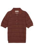 【ミラ ショーン バイ チカ キサダ/mila schon by chika kisada】のアイレットすかし編みポロニット 人気、トレンドファッション・服の通販 founy(ファニー) ファッション Fashion レディースファッション Fashion for Women トップス・カットソー Cut & Sew Tops ニット Knit Tops & Sweaters カジュアルプルオーバー・ニットトップス Pullovers & Knit Tops / Casual Pullovers アイレット Eyelet Lace エレガント 上品 Elegant 人気 Popular, Best Seller 新作・新入荷 New Arrivals / New In thumbnail ブラウン|ID: prp329100004875900 ipo3291000000036368157