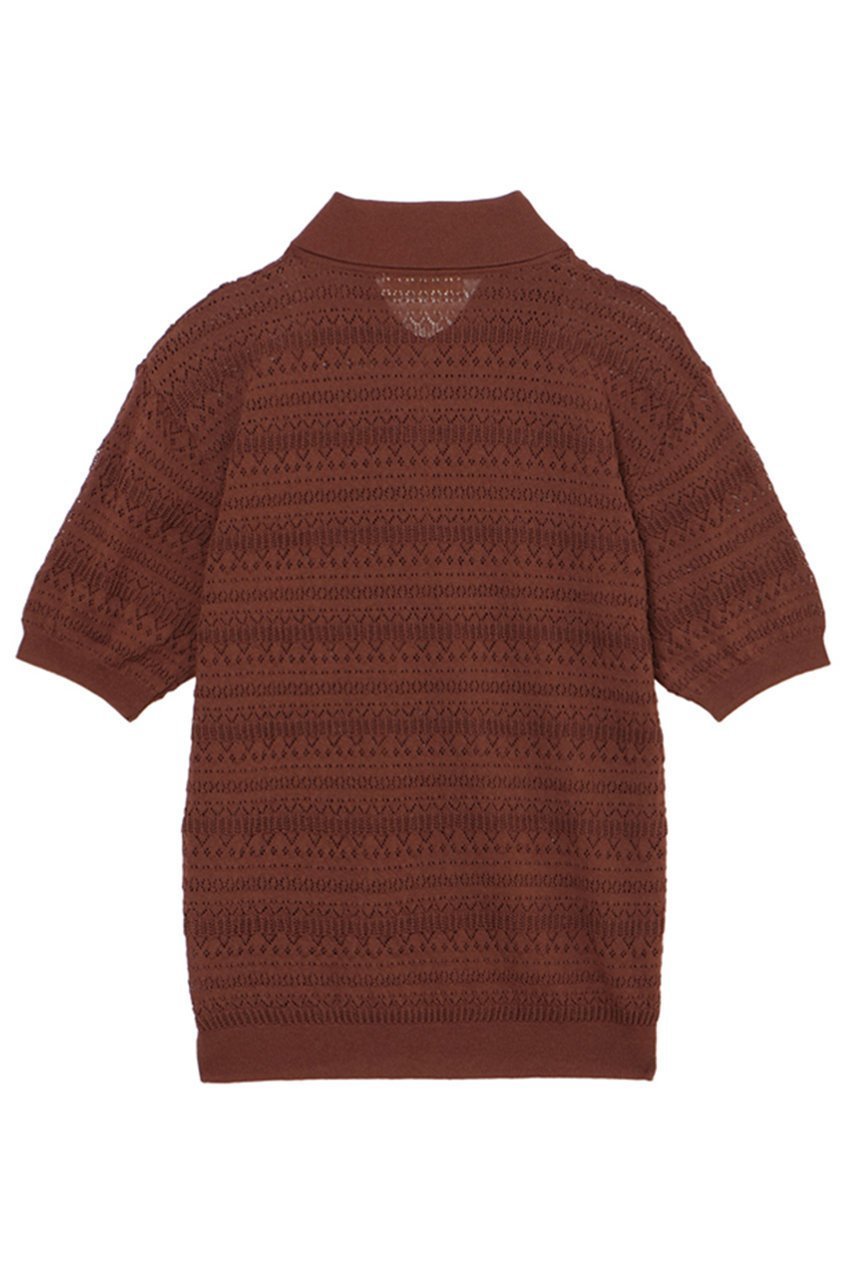 【ミラ ショーン バイ チカ キサダ/mila schon by chika kisada】のアイレットすかし編みポロニット 人気、トレンドファッション・服の通販 founy(ファニー) 　ファッション　Fashion　レディースファッション　Fashion for Women　トップス・カットソー　Cut & Sew Tops　ニット　Knit Tops & Sweaters　カジュアルプルオーバー・ニットトップス　Pullovers & Knit Tops / Casual Pullovers　アイレット　Eyelet Lace　エレガント 上品　Elegant　人気　Popular, Best Seller　新作・新入荷　New Arrivals / New In　other-2|ID: prp329100004875900 ipo3291000000036368158