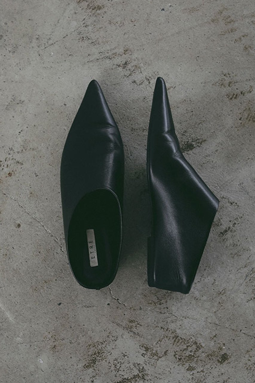 【エトレトウキョウ/ETRE TOKYO】のポインテッドインヒールレザーミュール インテリア・キッズ・メンズ・レディースファッション・服の通販 founy(ファニー) 　ファッション　Fashion　レディースファッション　Fashion for Women　クッション　Cushion, Throw Pillow　デニム　Denim, Jeans Material　ワイド　Wide, Wide Fit　エレガント 上品　Elegant　再入荷　Restock / Back in Stock　ブラック|ID: prp329100004875911 ipo3291000000036368228