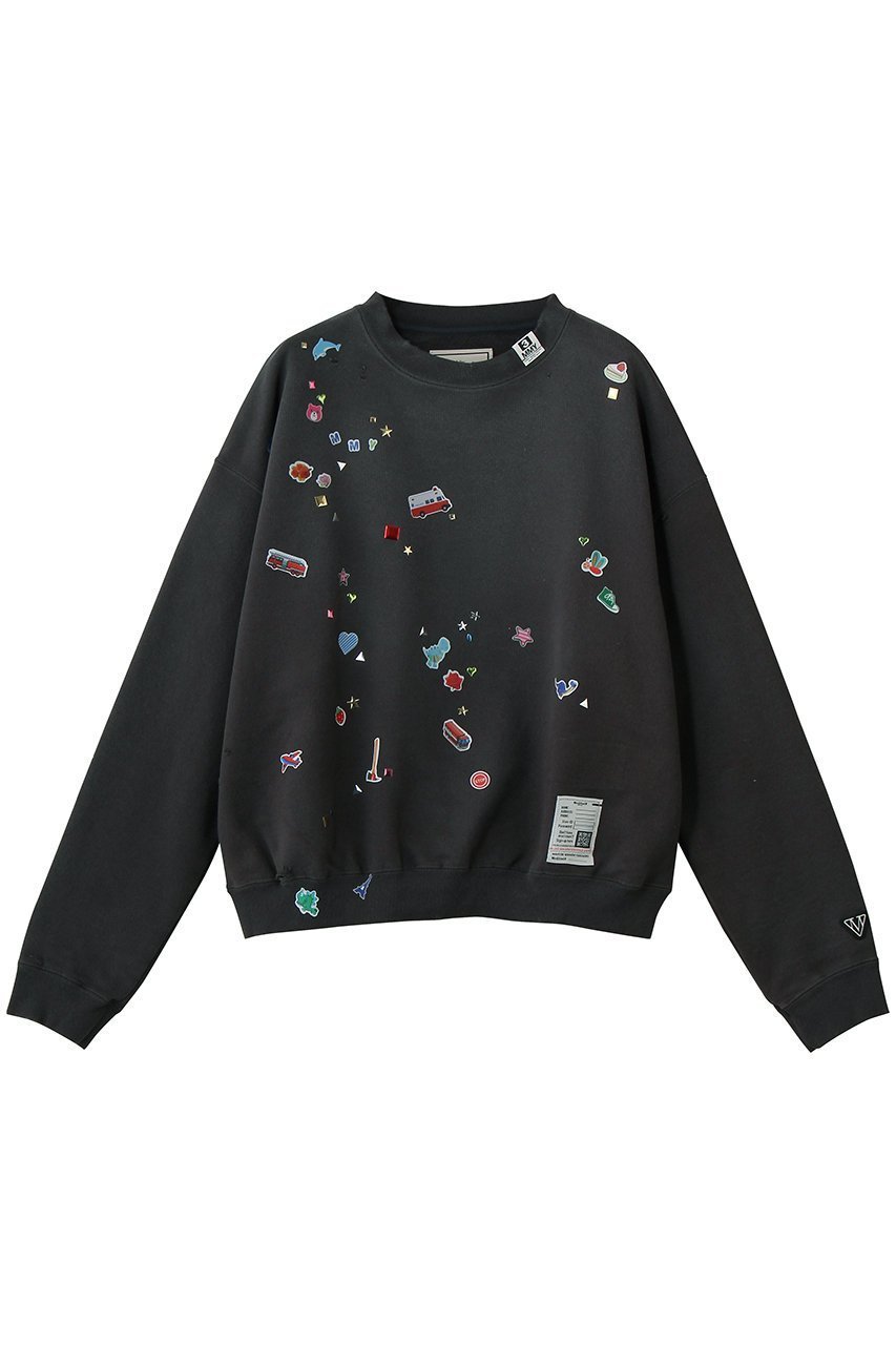 【メゾン ミハラヤスヒロ/Maison MIHARA YASUHIRO】の【Maison MIHARA YASUHIRO】KIDS STICKER プルオーバー インテリア・キッズ・メンズ・レディースファッション・服の通販 founy(ファウニー) 　ファッション　Fashion　レディースファッション　Fashion for Women　トップス・カットソー　Cut & Sew Tops　ニット　Knit Tops & Sweaters　カジュアルプルオーバー・ニットトップス　Pullovers & Knit Tops / Casual Pullovers　グラフィック　Graphic, Graphic Design　ダメージ　Distressed, Destroyed　ボトム　Bottoms, Lower Wear　ブラック|ID: prp329100004875925 ipo3291000000037240339