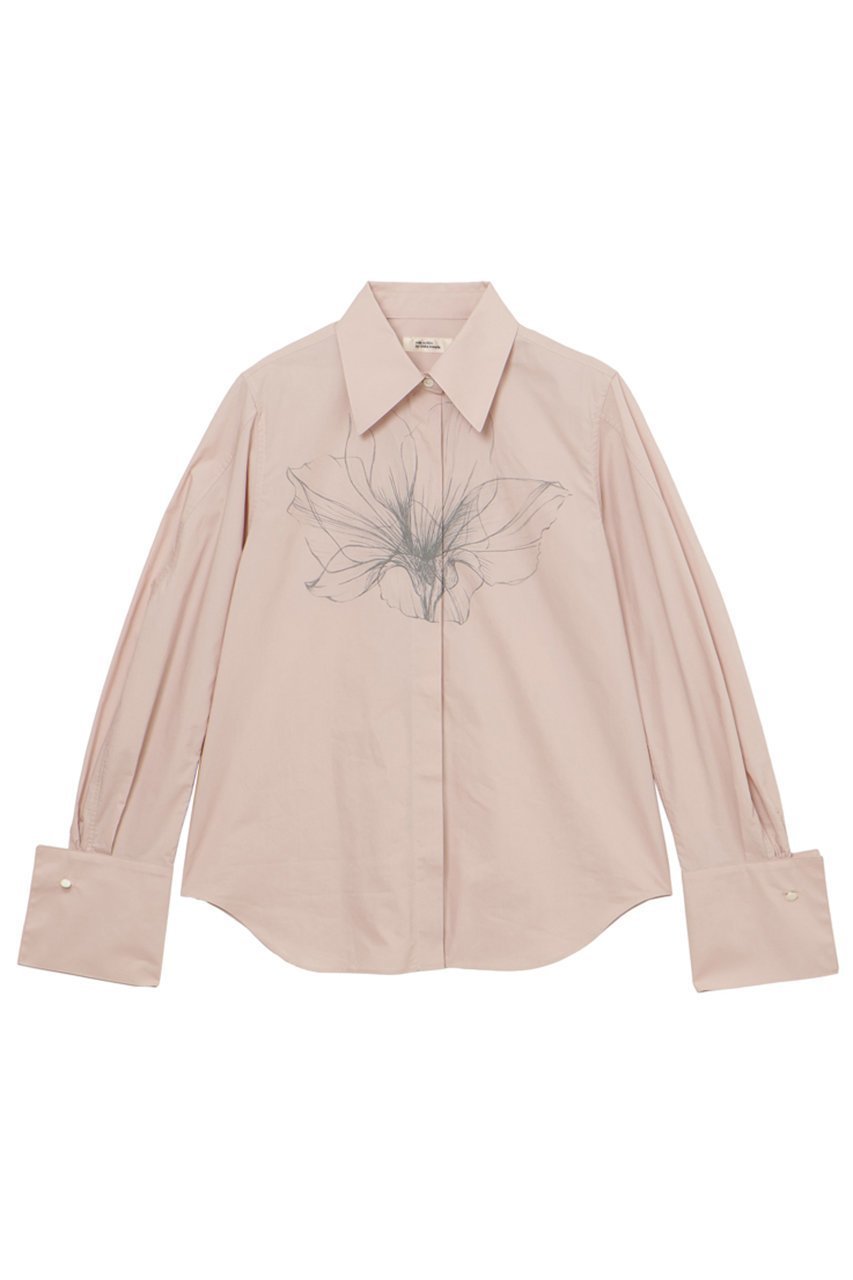 【ミラ ショーン バイ チカ キサダ/mila schon by chika kisada】のフラワープリントWカフスシャツ インテリア・キッズ・メンズ・レディースファッション・服の通販 founy(ファニー) 　ファッション　Fashion　レディースファッション　Fashion for Women　トップス・カットソー　Cut & Sew Tops　シャツ・ブラウス・オフィスカジュアル　Elegant Blouses & Button-Ups　花柄・フラワープリント・モチーフ　Floral Prints & Motifs / Flower Pattern Tops　カフス　Cuff Design　スリーブ　Sleeve, Long Sleeve / Short Sleeve　フェミニン　Feminine, Girly　フラワー　Flower, Floral　プリント　Print, Printed Pattern　ロング　Long, Long-Length　定番　Standard, Basic Item　新作・新入荷　New Arrivals / New In　ピンク|ID: prp329100004876149 ipo3291000000036369688