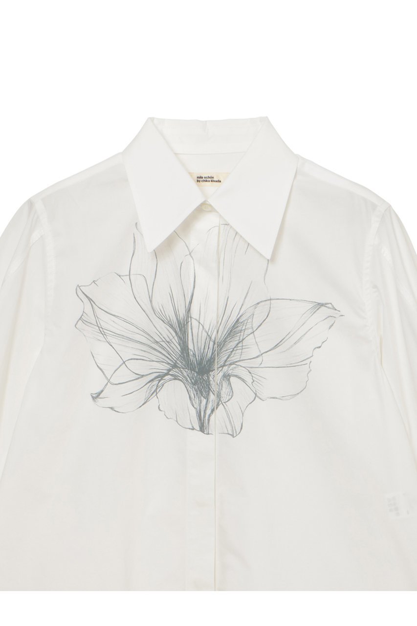 【ミラ ショーン バイ チカ キサダ/mila schon by chika kisada】のフラワープリントWカフスシャツ 人気、トレンドファッション・服の通販 founy(ファニー) 　ファッション　Fashion　レディースファッション　Fashion for Women　トップス・カットソー　Cut & Sew Tops　シャツ・ブラウス・オフィスカジュアル　Elegant Blouses & Button-Ups　花柄・フラワープリント・モチーフ　Floral Prints & Motifs / Flower Pattern Tops　カフス　Cuff Design　スリーブ　Sleeve, Long Sleeve / Short Sleeve　フェミニン　Feminine, Girly　フラワー　Flower, Floral　プリント　Print, Printed Pattern　ロング　Long, Long-Length　定番　Standard, Basic Item　新作・新入荷　New Arrivals / New In　other-3|ID: prp329100004876149 ipo3291000000036369691