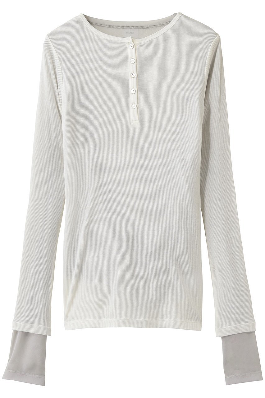 【マノフ/MANOF】のSHEER LAYERED CUT TOPSトップス インテリア・キッズ・メンズ・レディースファッション・服の通販 founy(ファニー) 　ファッション　Fashion　レディースファッション　Fashion for Women　トップス・カットソー　Cut & Sew Tops　シャツ・ブラウス・オフィスカジュアル　Elegant Blouses & Button-Ups　ロングTシャツ・Tシャツ　Longline T-Shirts & Tees　カットソー・ベーシックTシャツ　Cut-and-Sewn Tops / Stretch Tees & Basics　ギャザー　Gathered, Ruffled　スリーブ　Sleeve, Long Sleeve / Short Sleeve　ロング　Long, Long-Length　新作・新入荷　New Arrivals / New In　IVORY|ID: prp329100004876153 ipo3291000000036369717