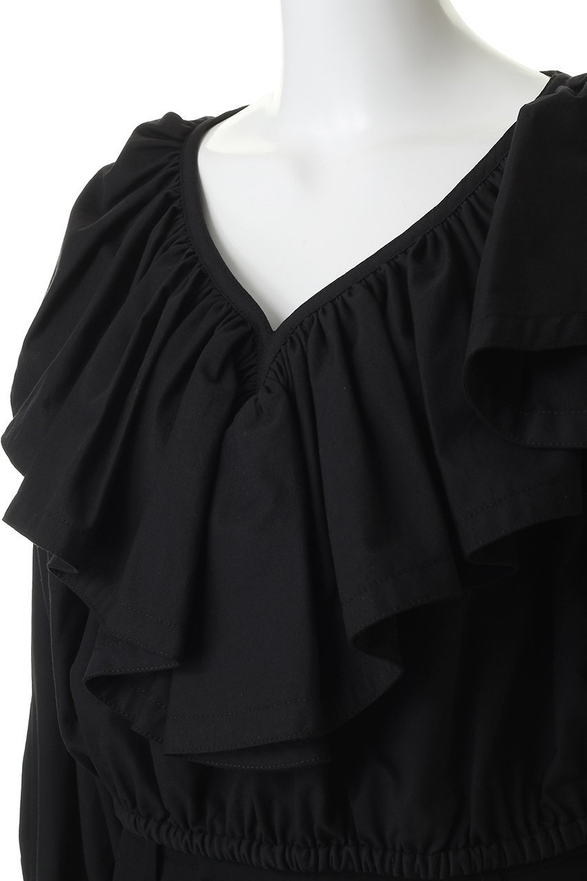 【クラネ/CLANE】のFRILL COLLAR SHORT BLOUSE シャツ/ブラウス 人気、トレンドファッション・服の通販 founy(ファニー) 　ファッション　Fashion　レディースファッション　Fashion for Women　トップス・カットソー　Cut & Sew Tops　シャツ・ブラウス・オフィスカジュアル　Elegant Blouses & Button-Ups　カフス　Cuff Design　クロップド　Cropped, Short Length　スリーブ　Sleeve, Long Sleeve / Short Sleeve　フリル　Frill, Ruffle　リネン　Linen, Linen Fabric　ロング　Long, Long-Length　新作・新入荷　New Arrivals / New In　other-5|ID: prp329100004876155 ipo3291000000036369736