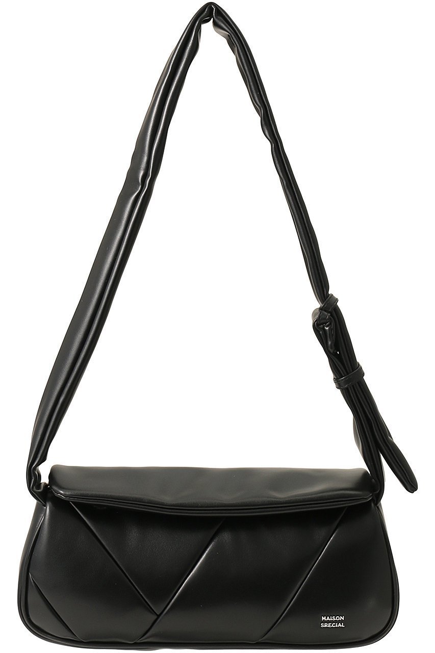 【メゾンスペシャル/MAISON SPECIAL】のQuilted Narrow Flap Bag/キルティングナローフラップバッグ インテリア・キッズ・メンズ・レディースファッション・服の通販 founy(ファウニー) 　ファッション　Fashion　レディースファッション　Fashion for Women　バッグ　Bags　アシンメトリー　Asymmetrical Style　キルティング　Quilted, Quilting　コンビ　Combo, Combination Style　デニム　Denim, Jeans Material　フェイクレザー　Faux Leather, PU Leather　フラップ　Flap, Flap Pocket　メタリック　Metallic, Shiny Finish　今季　This Season, Current Season　BLK(ブラック)|ID: prp329100004876190 ipo3291000000036369975