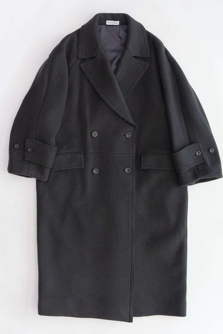 【メゾンスペシャル/MAISON SPECIAL】のSuper140 Melton Double Coat/スーパー140メルトンダブルコート インテリア・キッズ・メンズ・レディースファッション・服の通販 founy(ファウニー) 　ファッション　Fashion　レディースファッション　Fashion for Women　アウター　Coat / Outerwear Collection　コート・ロングコート・ピーコート　Long Coats, Peacoats & More　クラシック　Classic, Timeless Style　スリーブ　Sleeve, Long Sleeve / Short Sleeve　ダブル　Double, Double-Breasted　フラップ　Flap, Flap Pocket　ポケット　Pocket, Pocket Detail　メルトン　Melton, Heavy Wool　ロング　Long, Long-Length　冬　Winter / This Winter　エレガント 上品　Elegant　C.GRY(チャコールグレー)|ID: prp329100004876194 ipo3291000000036370025