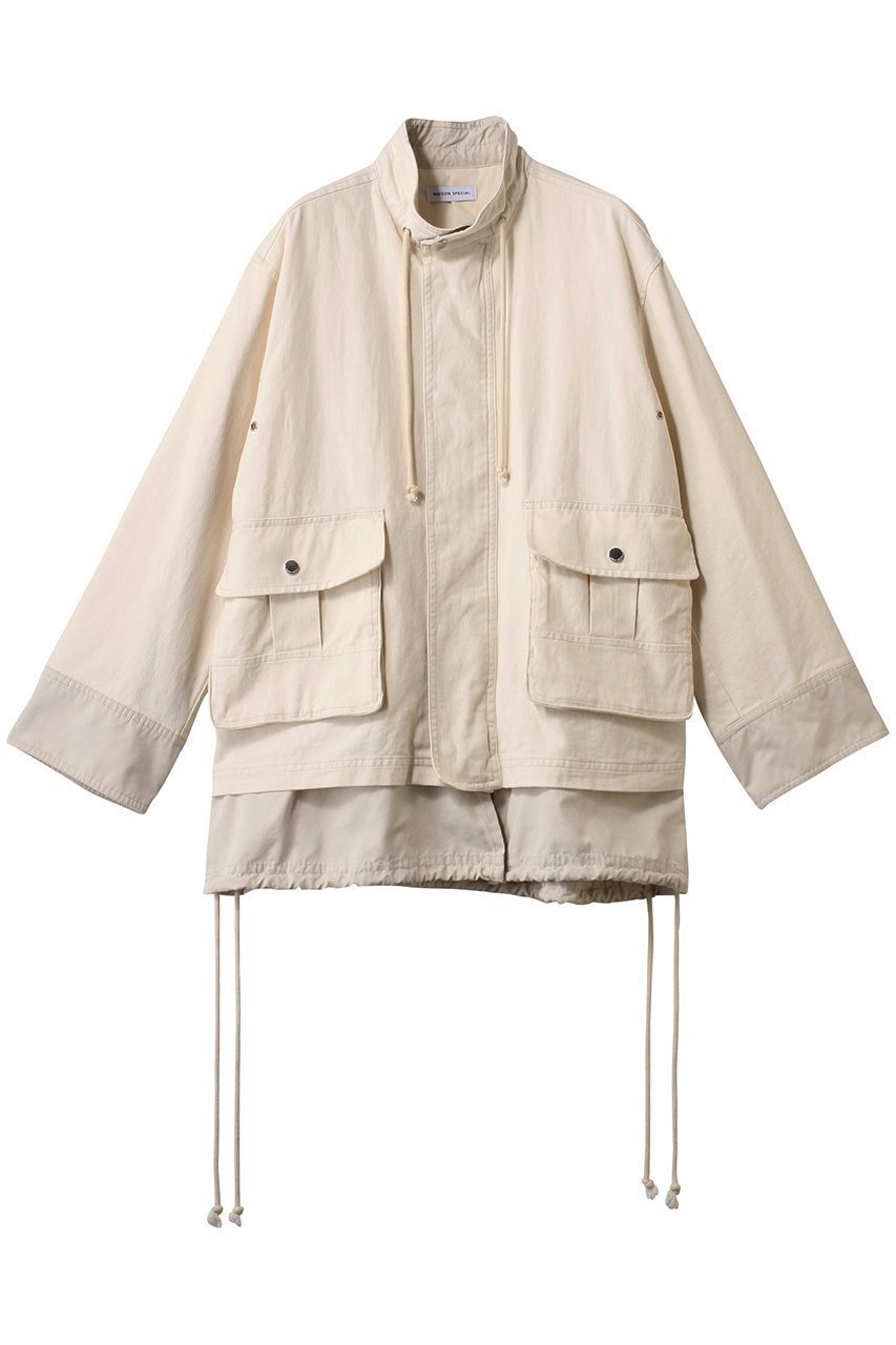 【メゾンスペシャル/MAISON SPECIAL】のMulti Fabric Utility Coat/マルチファブリックユーティリティーコート インテリア・キッズ・メンズ・レディースファッション・服の通販 founy(ファウニー) 　ファッション　Fashion　レディースファッション　Fashion for Women　アウター　Coat / Outerwear Collection　コート・ロングコート・ピーコート　Long Coats, Peacoats & More　カフス　Cuff Design　ショート　Short, Short Length　ジャケット　Jacket, Outerwear　ダメージ　Distressed, Destroyed　デニム　Denim, Jeans Material　トレンド　Trend, Trending Now　ピーチ　Peach, Soft Touch　フラワー　Flower, Floral　プリント　Print, Printed Pattern　羽織　Haori, Light Jacket　ミックス　Mix, Mixed Style　ミリタリー　Military, Army Style　モチーフ　Motif, Design Theme　おすすめ　Recommended / Our Picks　WHT(ホワイト)|ID: prp329100004876196 ipo3291000000036370046